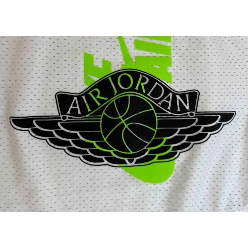 Nike Air Jordan Jersey Mens 2XL White Upside Down Mesh Basketball‎ Sleeveless